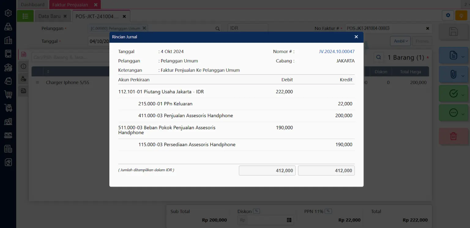 Membuat jurnal beban pokok penjualan